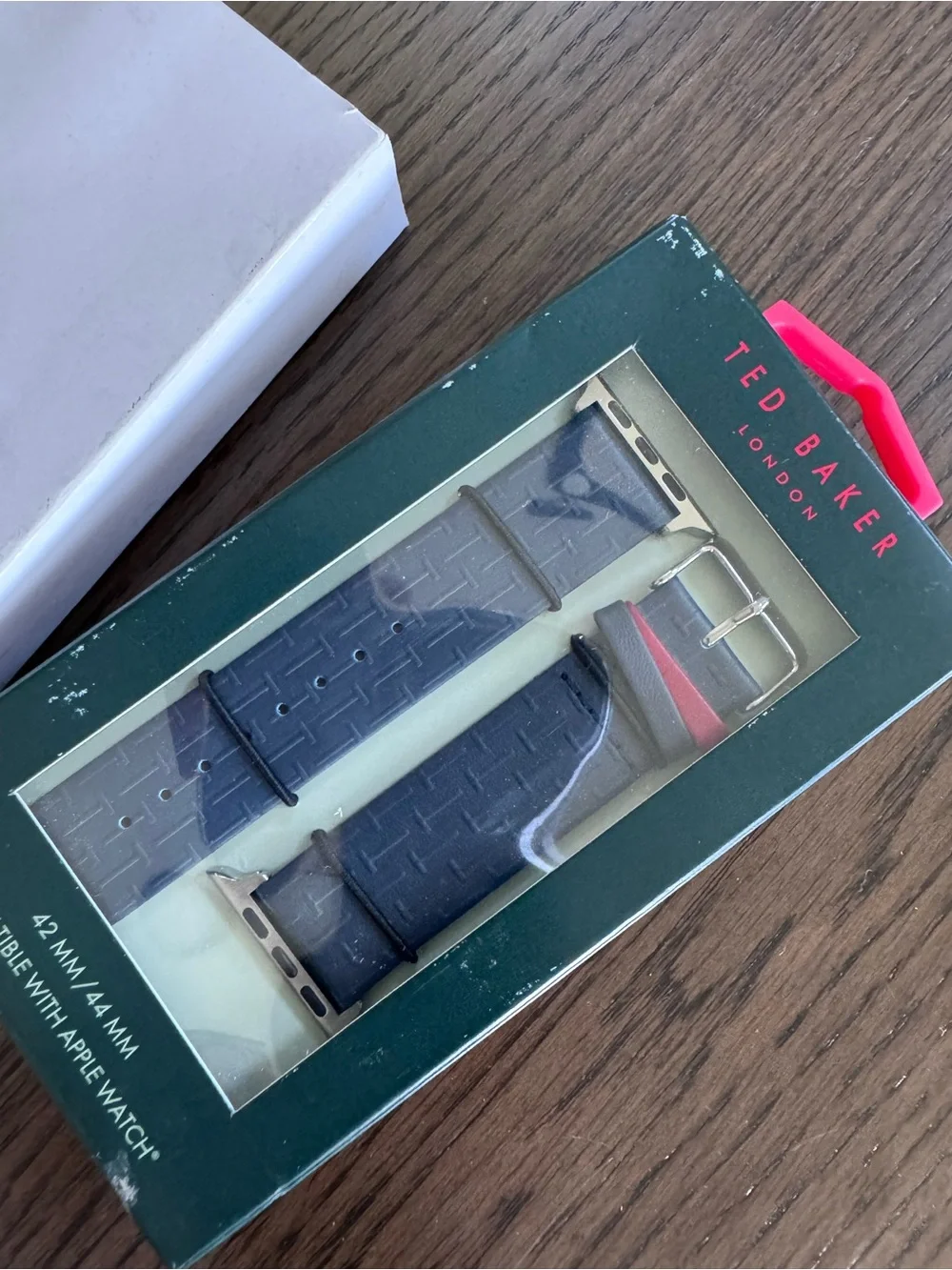 New in Box - Ted Baker Navy Watch Strap with Red Accent for iPhone 42MM / 44MM